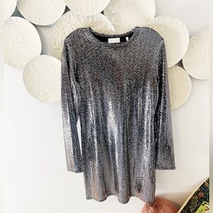 Large NWT 7 For All Mankind Silver Dress